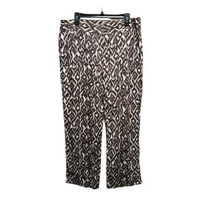 INC International Concepts Brown and Cream Linen‎ Pants NWOT Size 14